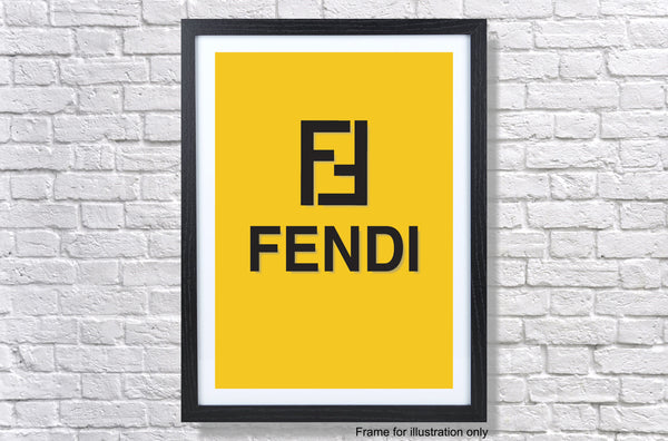 Fendi Logo Yellow Poster