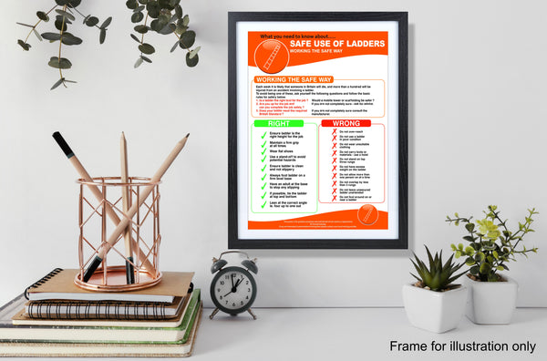 Health and Safety Safe Use of Ladders HSE Poster A4 A3 A2 A1