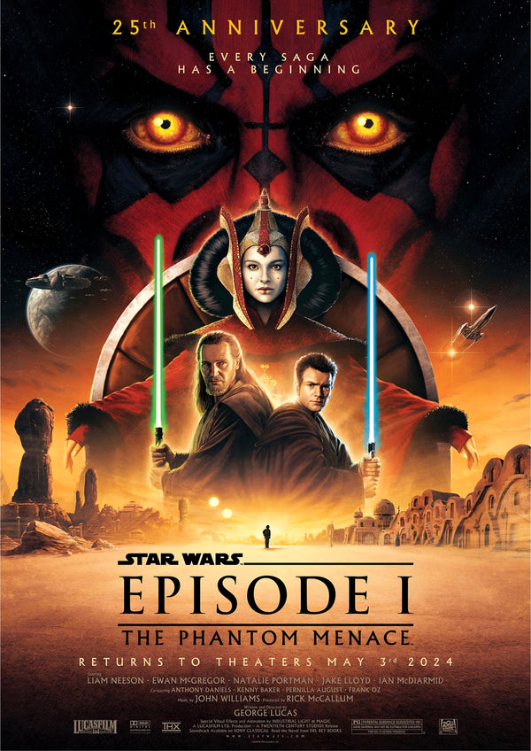 Star Wars Episode 1 The Phantom Menace 25th Anniversary 2024 Movie Poster