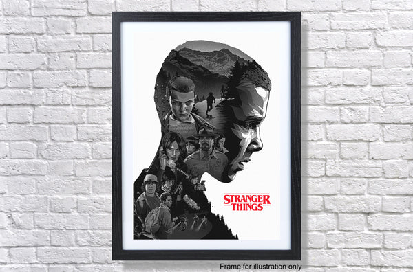 Stranger Things Monochrome Poster