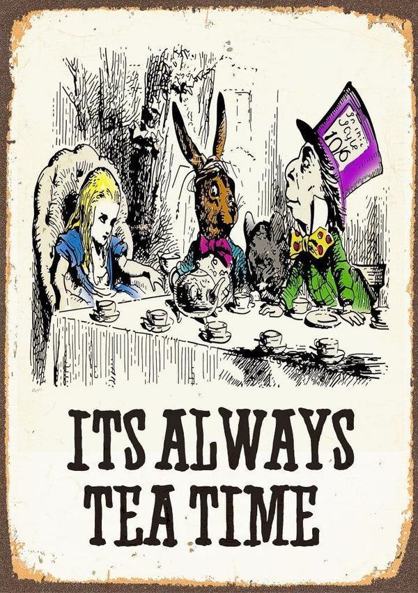 Alice In Wonderland - Its Always Tea Time Poster Vintage Print