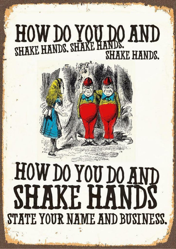 Alice In Wonderland Shake Hands - Vintage Classic Poster Print