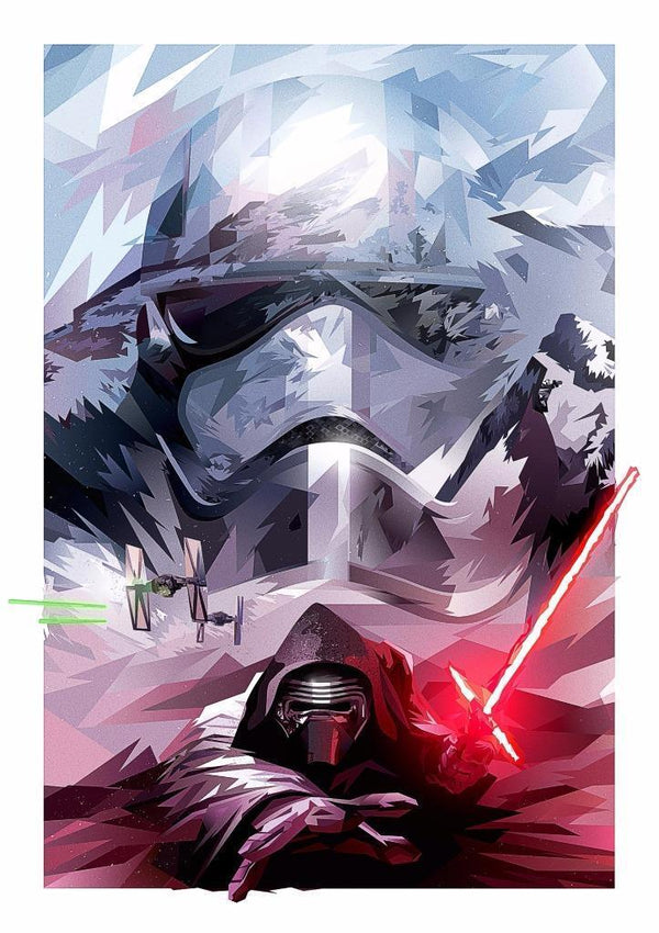 Star Wars The Force Awakens Storm Trooper Kylo Ren Poster Print