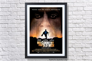 a movie poster hanging on a brick wall