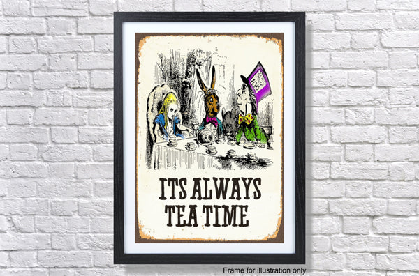 Alice In Wonderland - Its Always Tea Time Poster Vintage Print