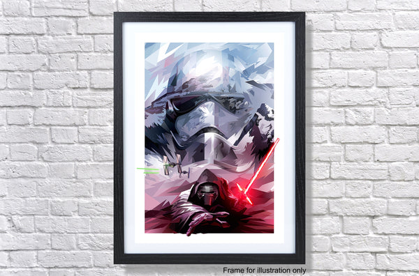 Star Wars The Force Awakens Storm Trooper Kylo Ren Poster Print