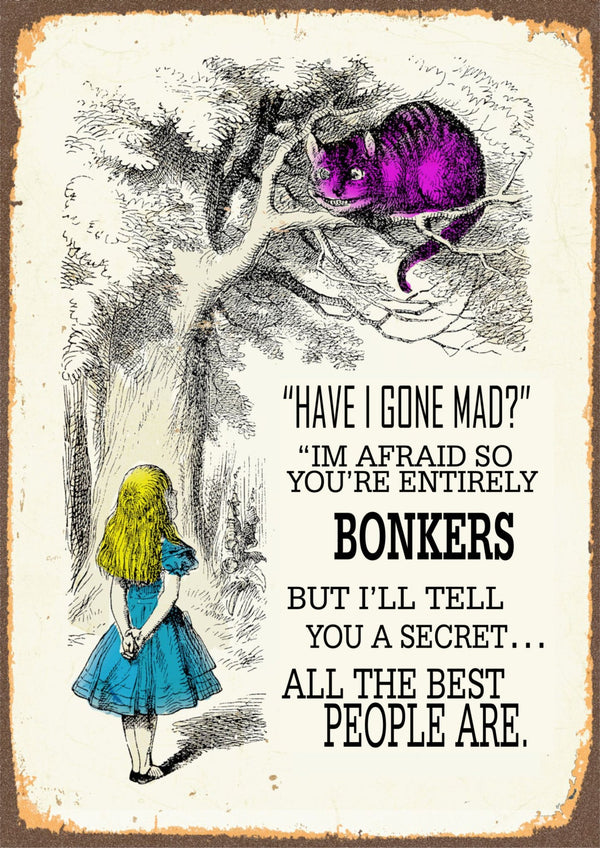 Alice In Wonderland Bonkers Vintage Poster