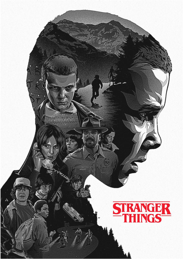 Stranger Things Monochrome Poster