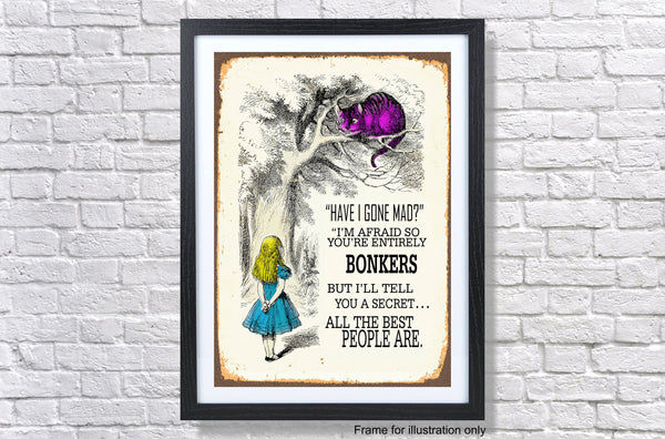 Alice In Wonderland Bonkers Vintage Poster